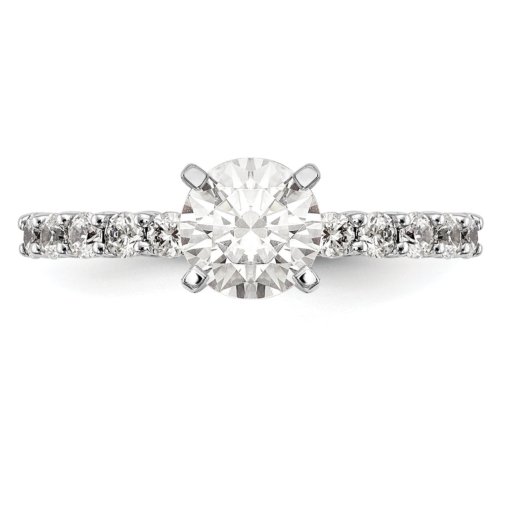 14k White Gold 3/8 carat Lab Grown Diamond VS/SI+ G+ Semi Mount Peg Set Engagement Ring