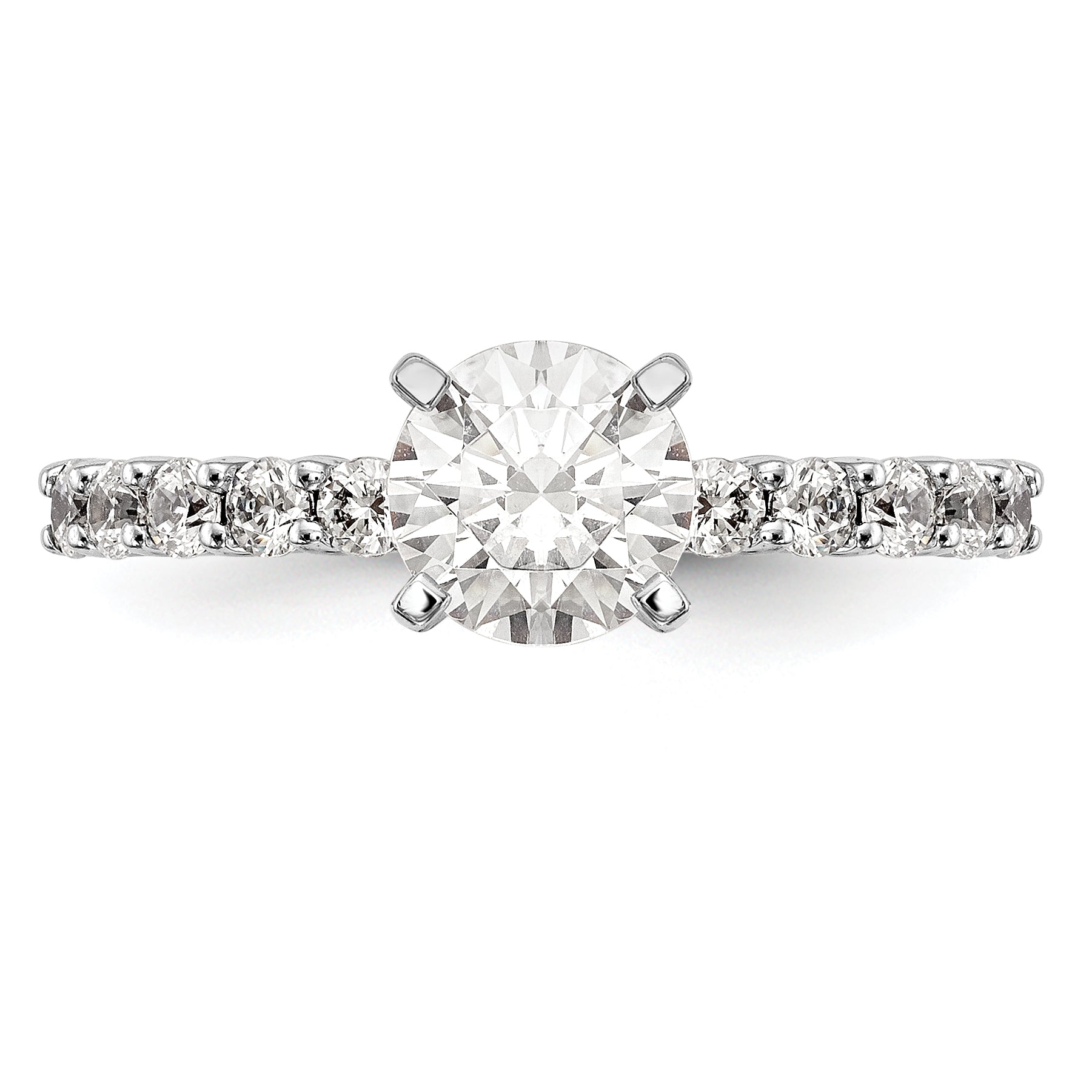 14k White Gold 3/8 carat Lab Grown Diamond VS/SI+ G+ Semi Mount Peg Set Engagement Ring