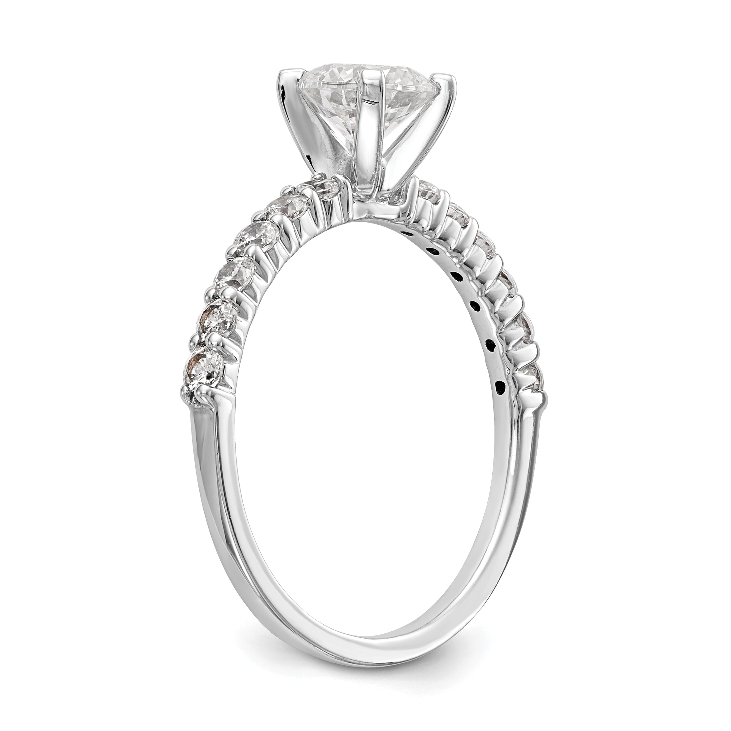 14k White Gold 3/8 carat Lab Grown Diamond VS/SI+ G+ Semi Mount Peg Set Engagement Ring