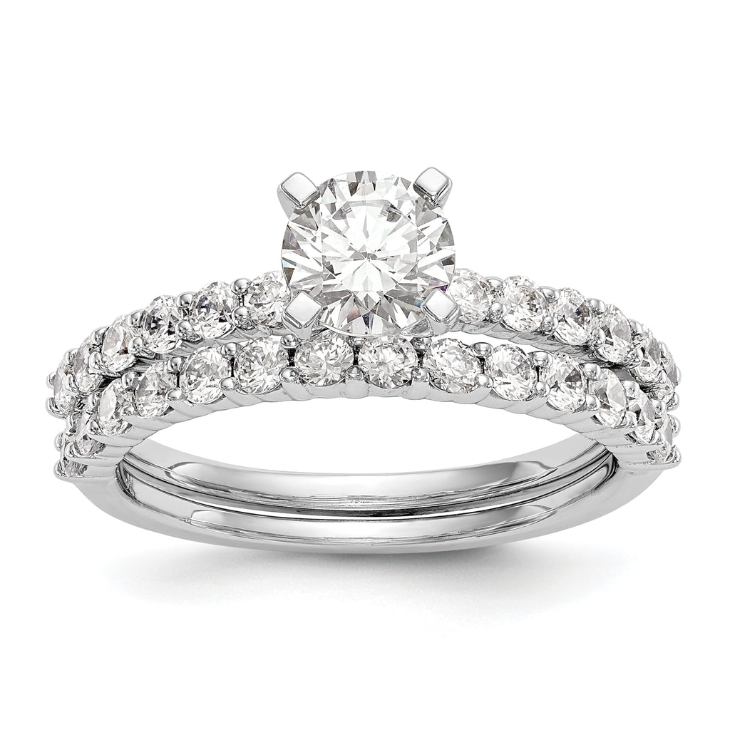 14k White Gold 3/8 carat Lab Grown Diamond VS/SI+ G+ Semi Mount Peg Set Engagement Ring