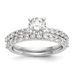 14k White Gold 3/8 carat Lab Grown Diamond VS/SI+ G+ Semi Mount Peg Set Engagement Ring