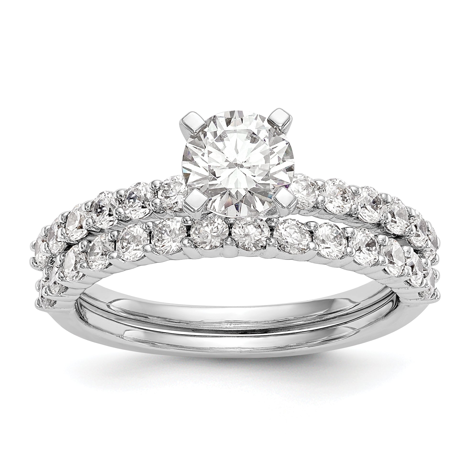 14k White Gold 3/8 carat Lab Grown Diamond VS/SI+ G+ Semi Mount Peg Set Engagement Ring