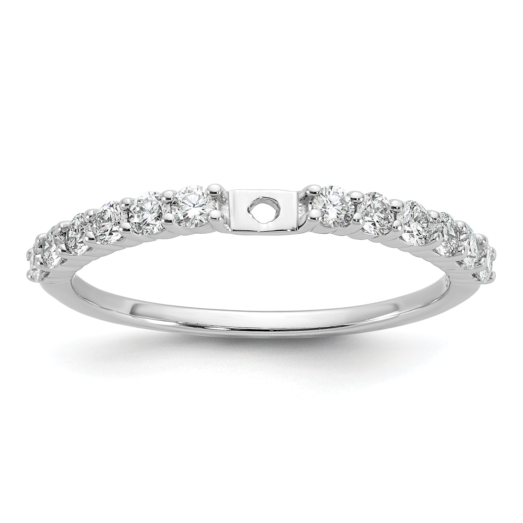 14k White Gold 3/8 carat Lab Grown Diamond VS/SI+ G+ Semi Mount Peg Set Engagement Ring Main image