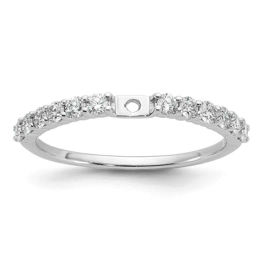 14k White Gold 3/8 carat Lab Grown Diamond VS/SI+ G+ Semi Mount Peg Set Engagement Ring