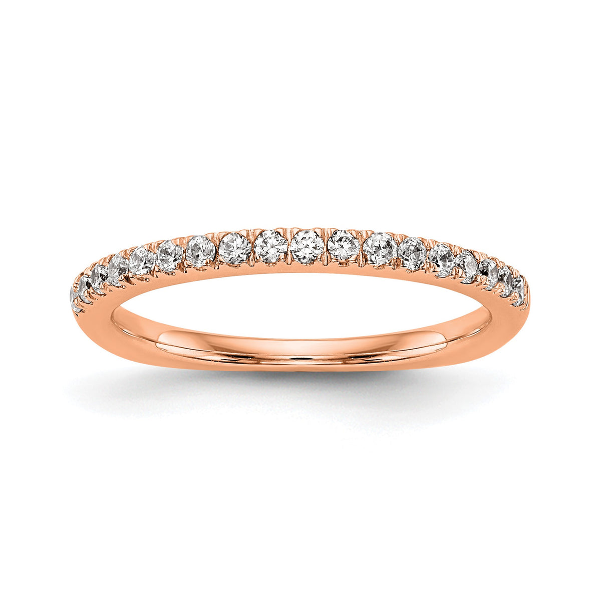 Lab-Grown Diamond Wedding Band in 14K Rose Gold, 2.1mm (3/8 ct. tw.), Size 7 - Sophia Jewelers Main image