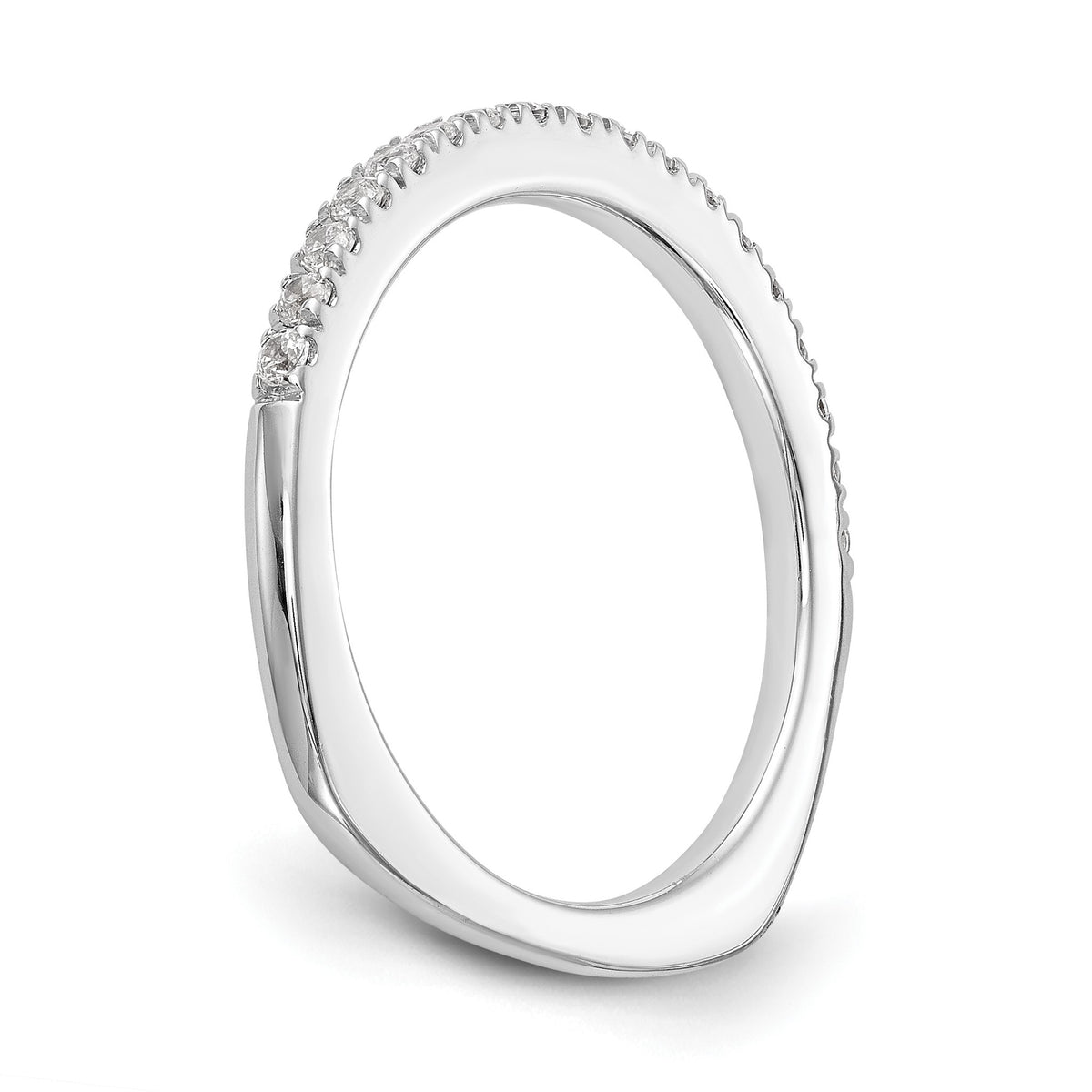 Lab-Grown Diamond Wedding Band in 14K White Gold, 2.1mm (3/8 ct. tw.), Size 7 - Sophia Jewelers