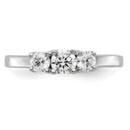 14k White Gold 1/2 carat Lab Grown Diamond VS/SI+ G+ Complete Three Stone Engagement Ring
