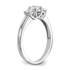 14k White Gold 1/2 carat Lab Grown Diamond VS/SI+ G+ Complete Three Stone Engagement Ring