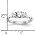 14k White Gold 1/2 carat Lab Grown Diamond VS/SI+ G+ Complete Three Stone Engagement Ring
