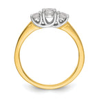 14k Two-tone 1/2 carat Lab Grown Diamond VS/SI+ G+ Complete Three Stone Engagement Ring