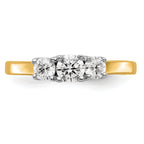 14k Two-tone 1/2 carat Lab Grown Diamond VS/SI+ G+ Complete Three Stone Engagement Ring