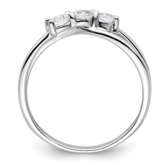 14k White Gold 1/2 carat Lab Grown Diamond VS/SI+ G+ Complete Three Stone Engagement Ring
