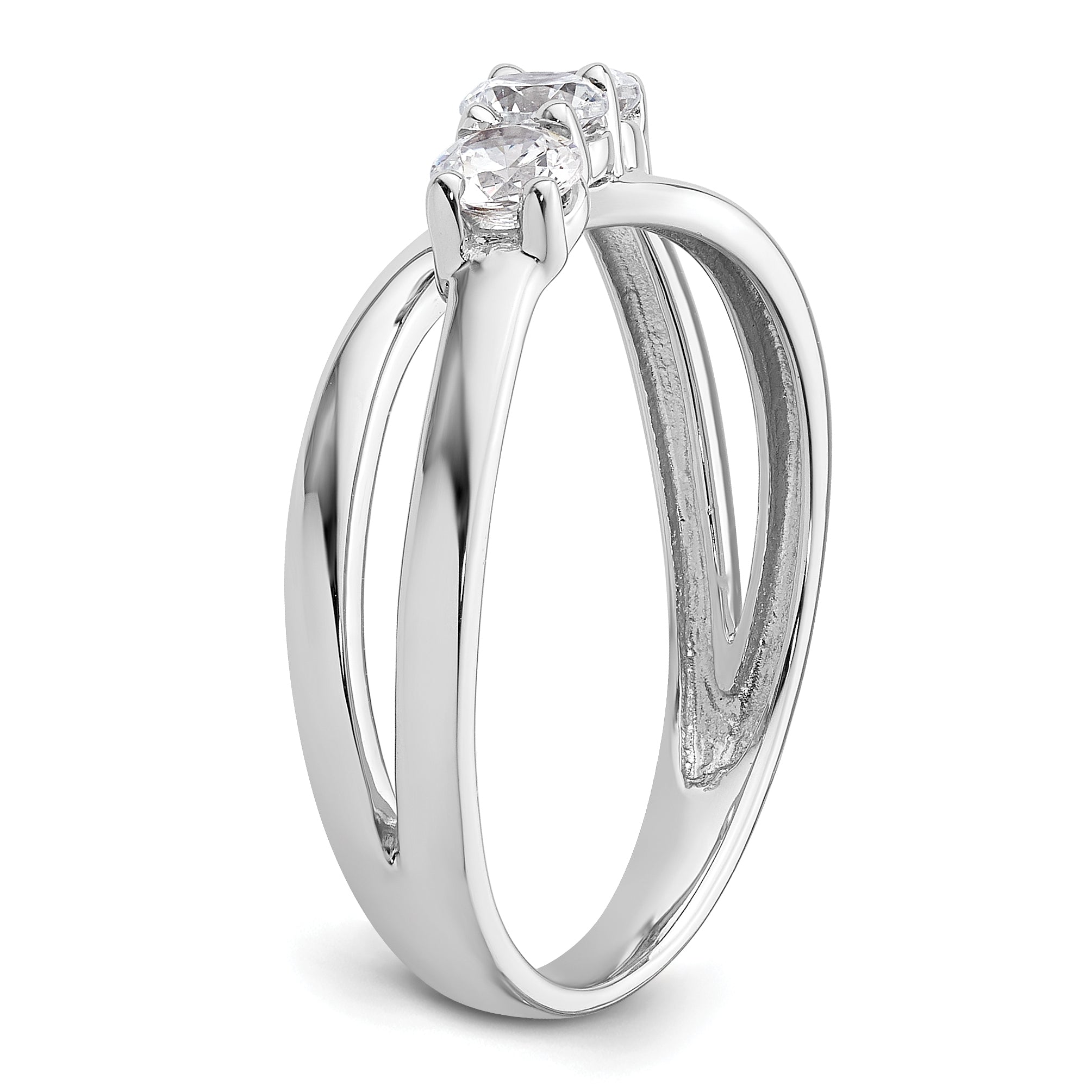 14k White Gold 1/2 carat Lab Grown Diamond VS/SI+ G+ Complete Three Stone Engagement Ring
