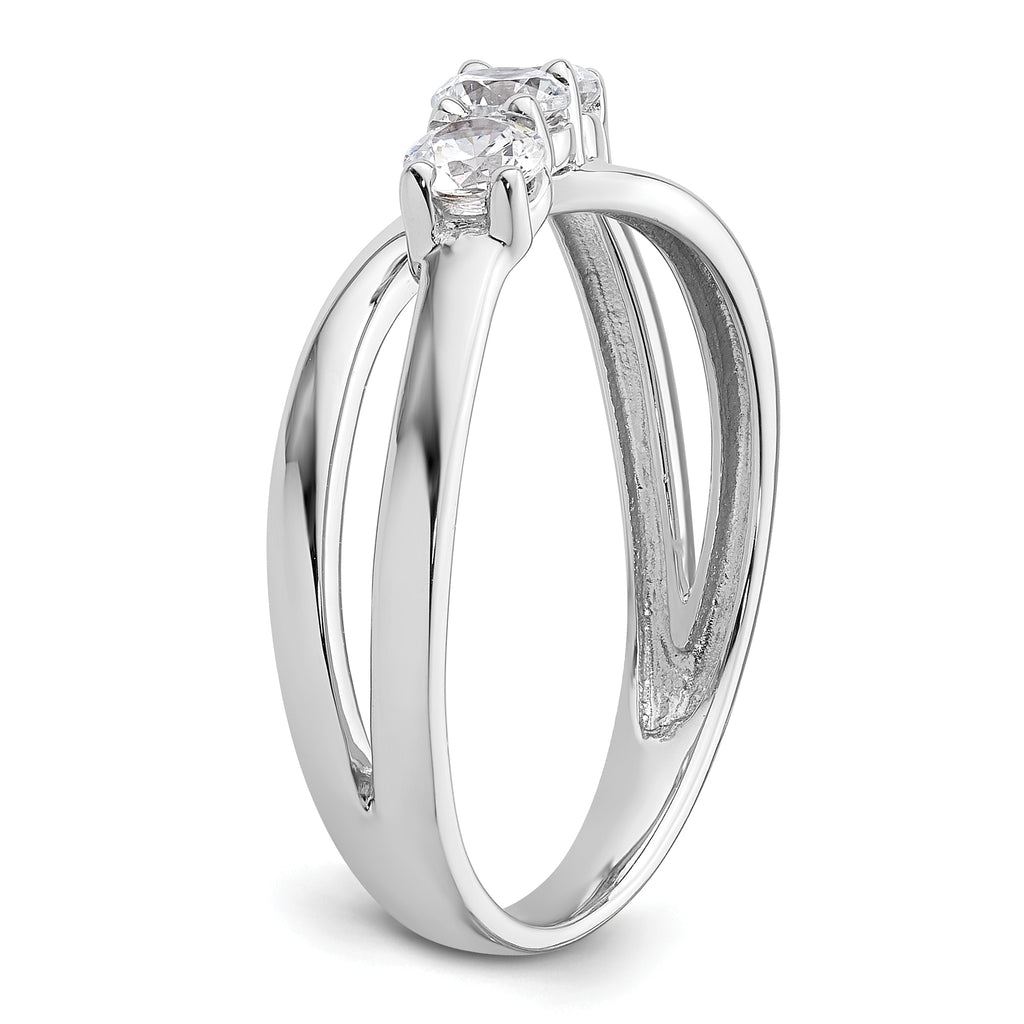 14k White Gold 1/2 carat Lab Grown Diamond VS/SI+ G+ Complete Three Stone Engagement Ring