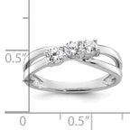 14k White Gold 1/2 carat Lab Grown Diamond VS/SI+ G+ Complete Three Stone Engagement Ring