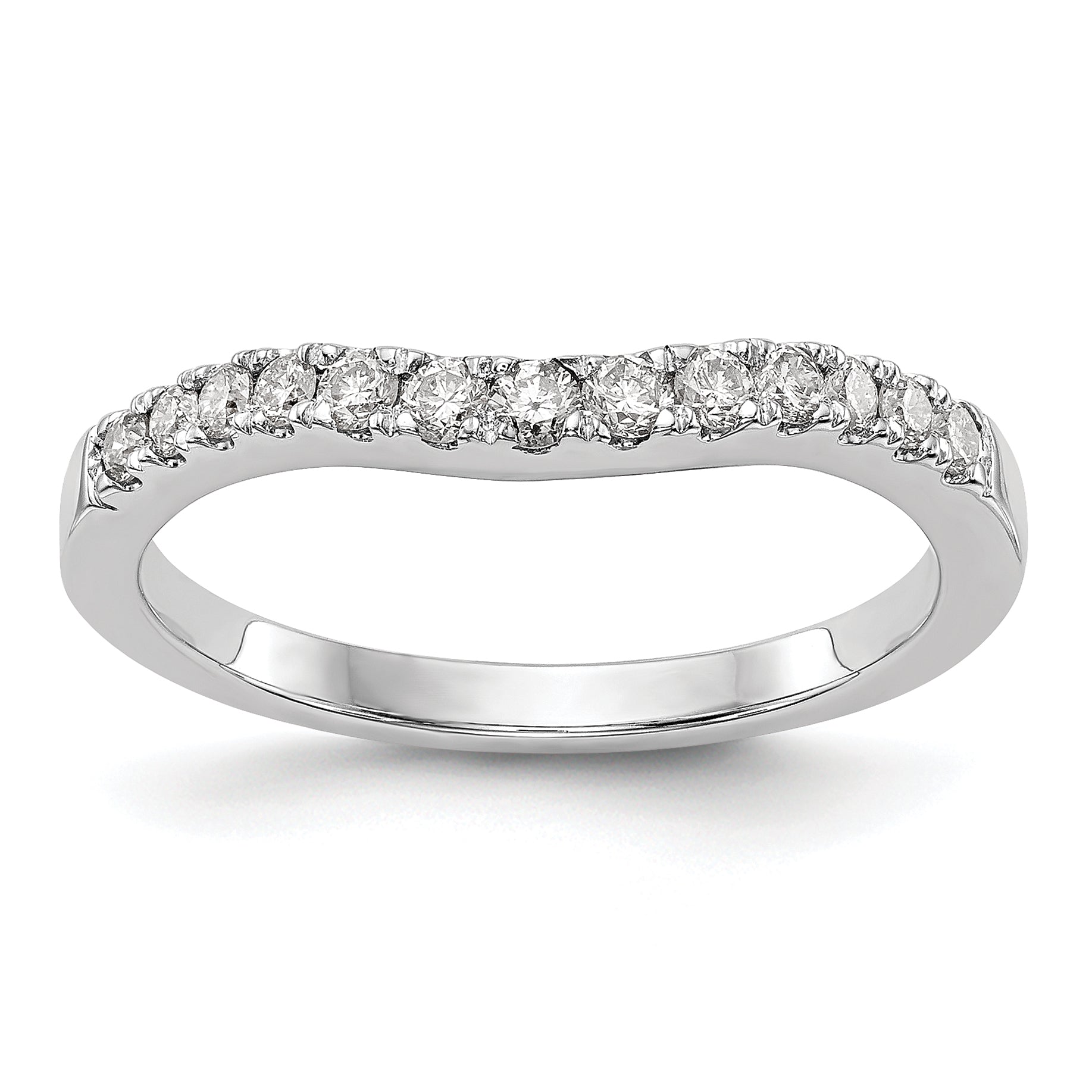 14k White Gold 1/3 carat Lab Grown Diamond VS/SI+ G+ Complete Size 7 Wedding Band