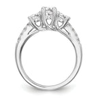 14k White Gold 1 1/5 carat Lab Grown Diamond VS/SI+ G+ Complete Size 9 Three Stone Engagement Ring