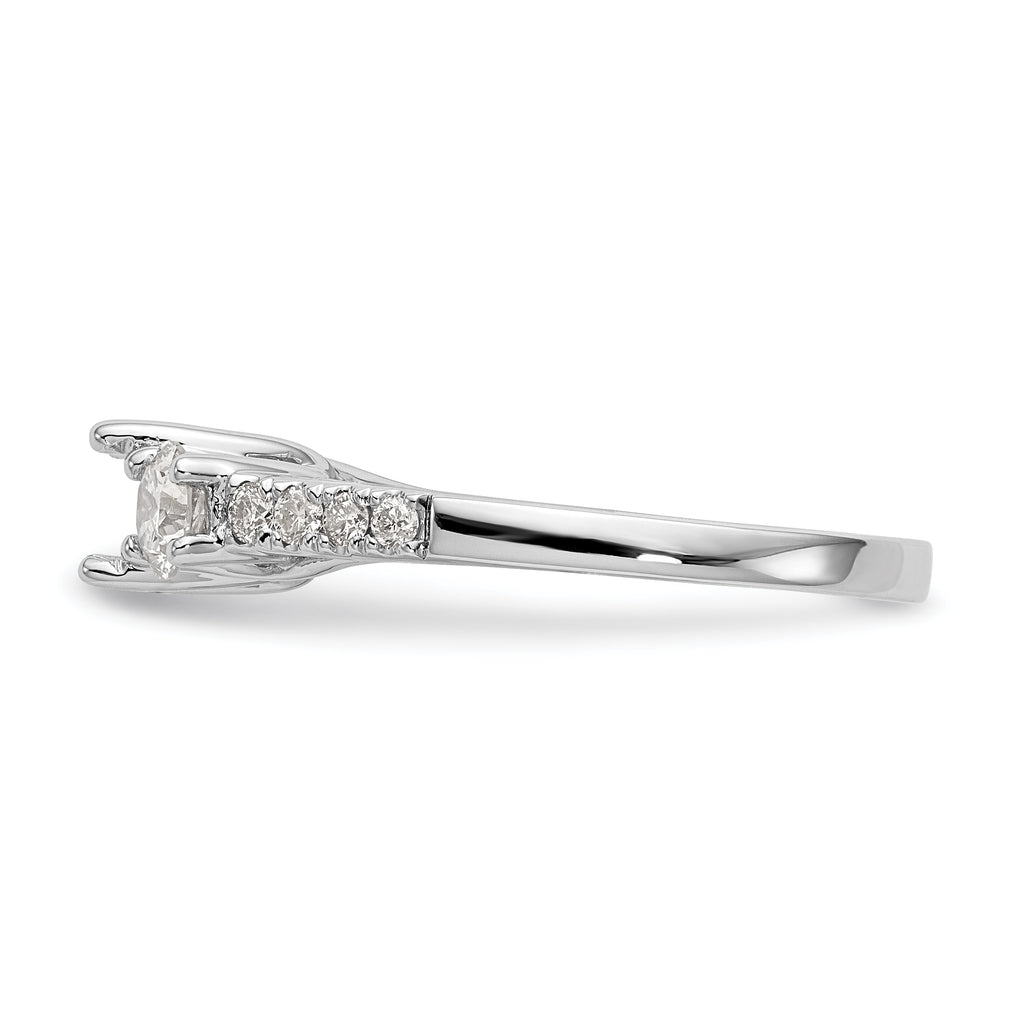 14k White Gold 1 1/5 carat Lab Grown Diamond VS/SI+ G+ Complete Size 9 Three Stone Engagement Ring