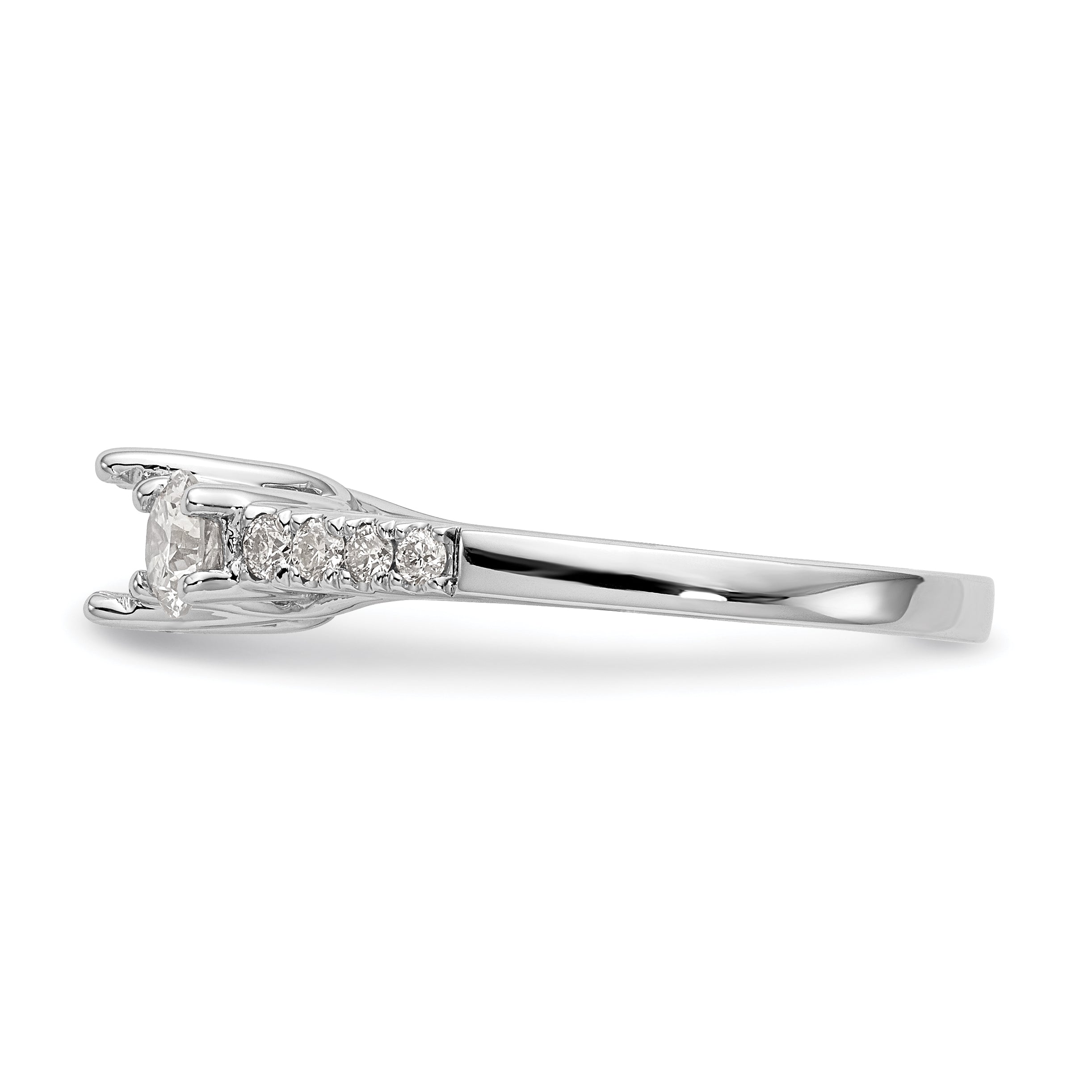 14k White Gold 1 1/5 carat Lab Grown Diamond VS/SI+ G+ Complete Size 9 Three Stone Engagement Ring