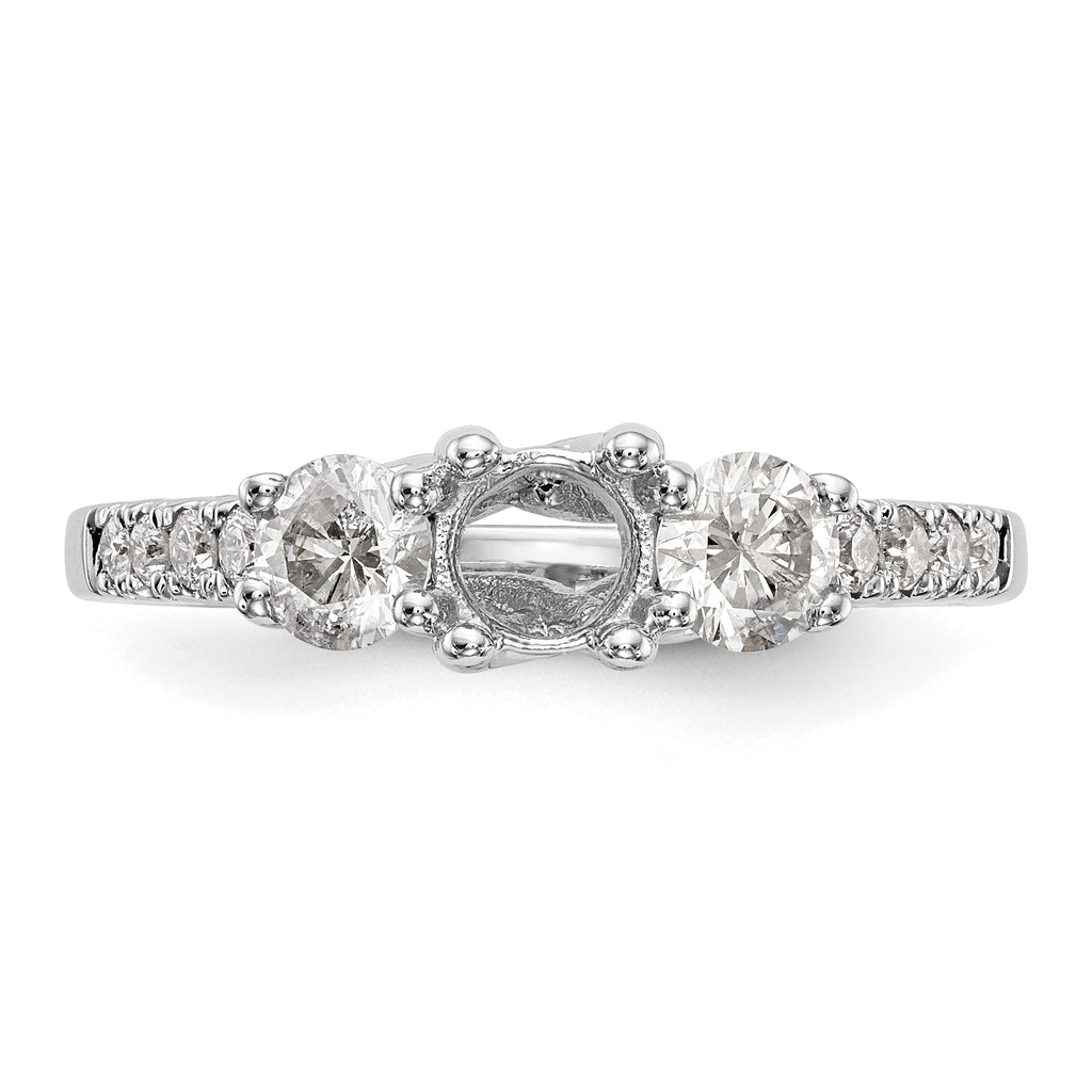 14k White Gold 1 1/5 carat Lab Grown Diamond VS/SI+ G+ Complete Size 9 Three Stone Engagement Ring