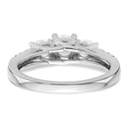 14k White Gold 1 1/5 carat Lab Grown Diamond VS/SI+ G+ Complete Size 9 Three Stone Engagement Ring