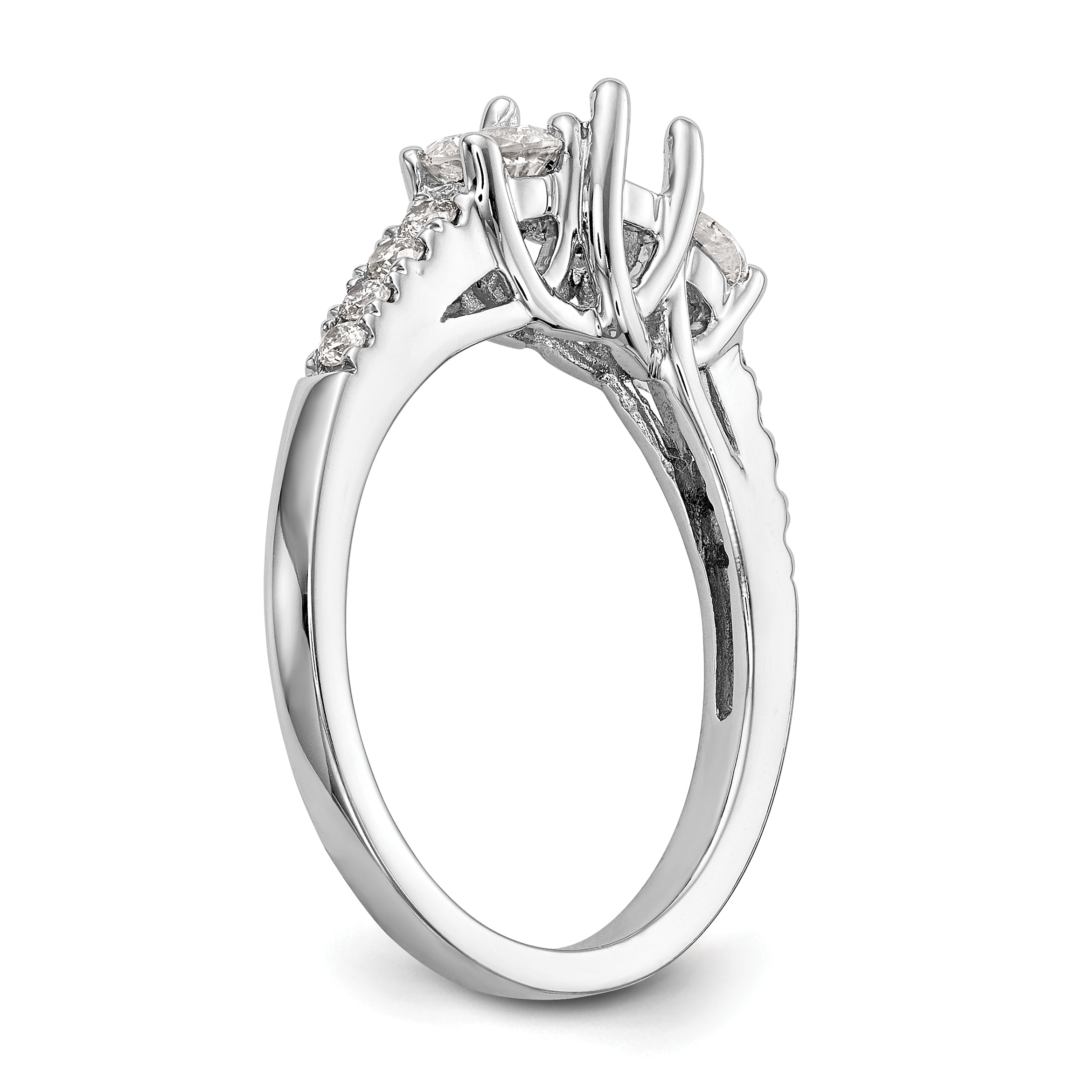 14k White Gold 1 1/5 carat Lab Grown Diamond VS/SI+ G+ Complete Size 9 Three Stone Engagement Ring