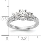 14k White Gold 1 1/5 carat Lab Grown Diamond VS/SI+ G+ Complete Size 9 Three Stone Engagement Ring