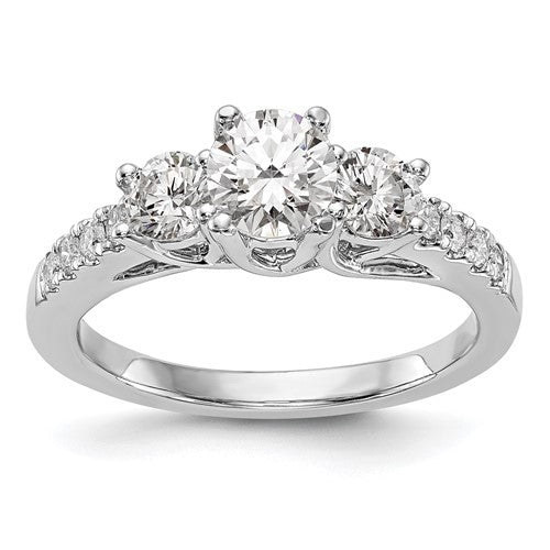 Three-Stone Lab-Grown Diamond Engagement Ring in 14K White Gold (1 1/5 ct. tw.), Size 8 - Sophia Jewelers