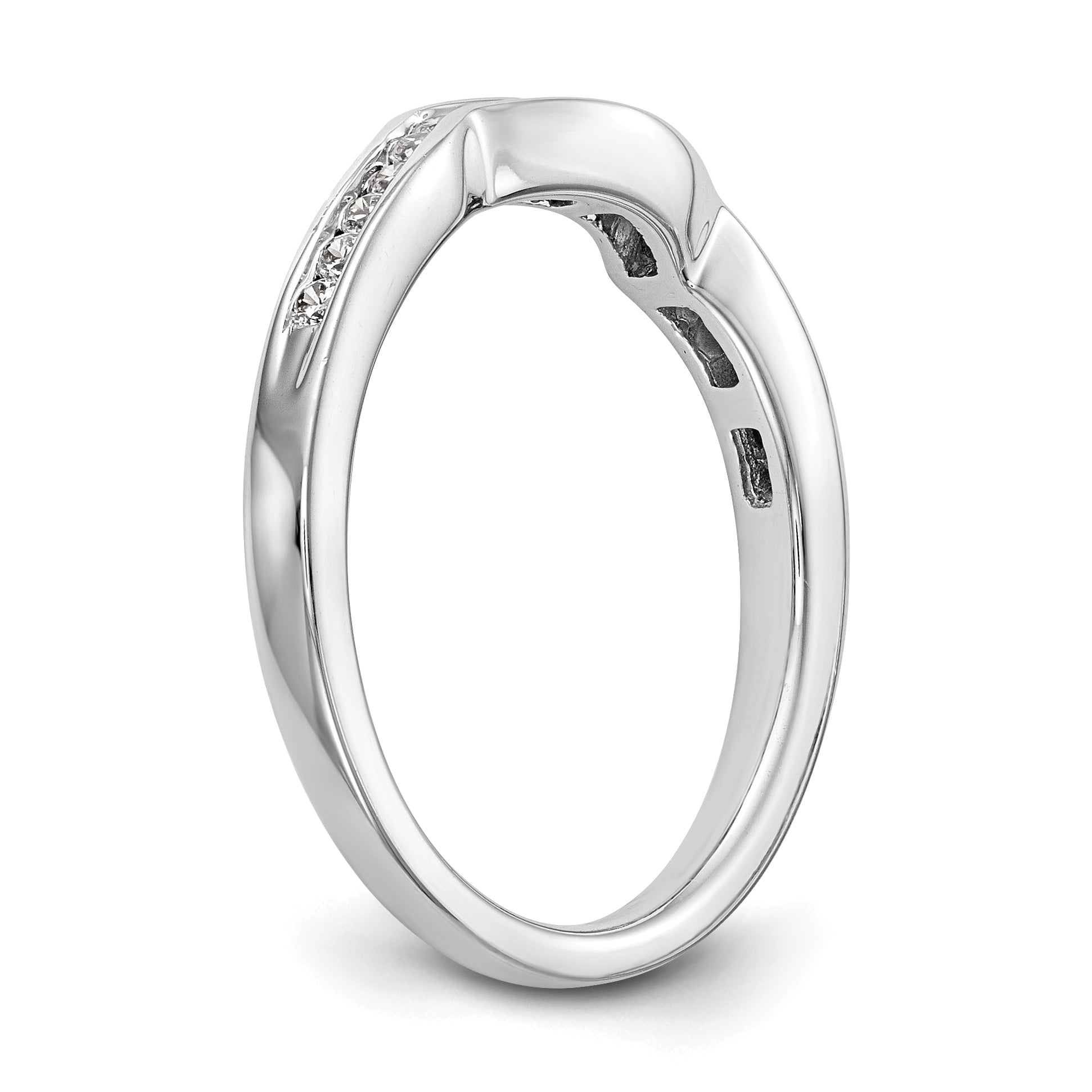 14k White Gold 1/5 carat Lab Grown Diamond VS/SI+ G+ Complete Wedding Band