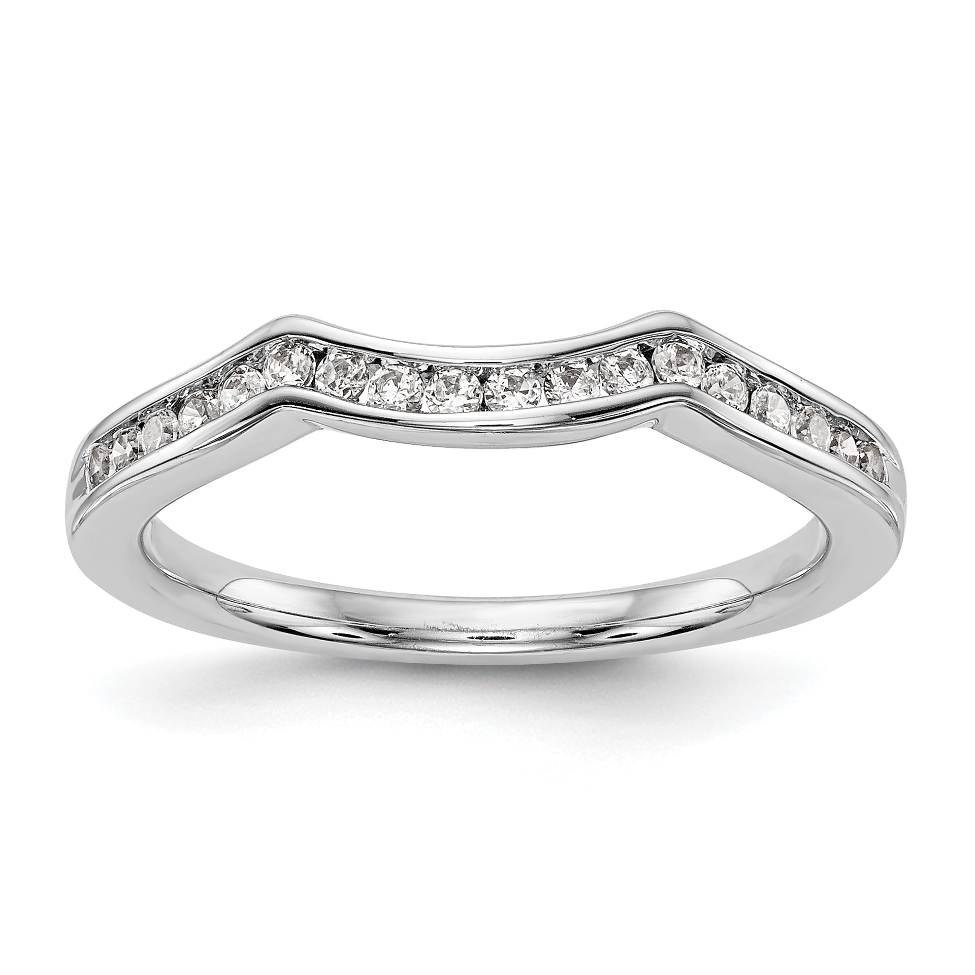 14k White Gold 1/5 carat Lab Grown Diamond VS/SI+ G+ Complete Wedding Band Main image