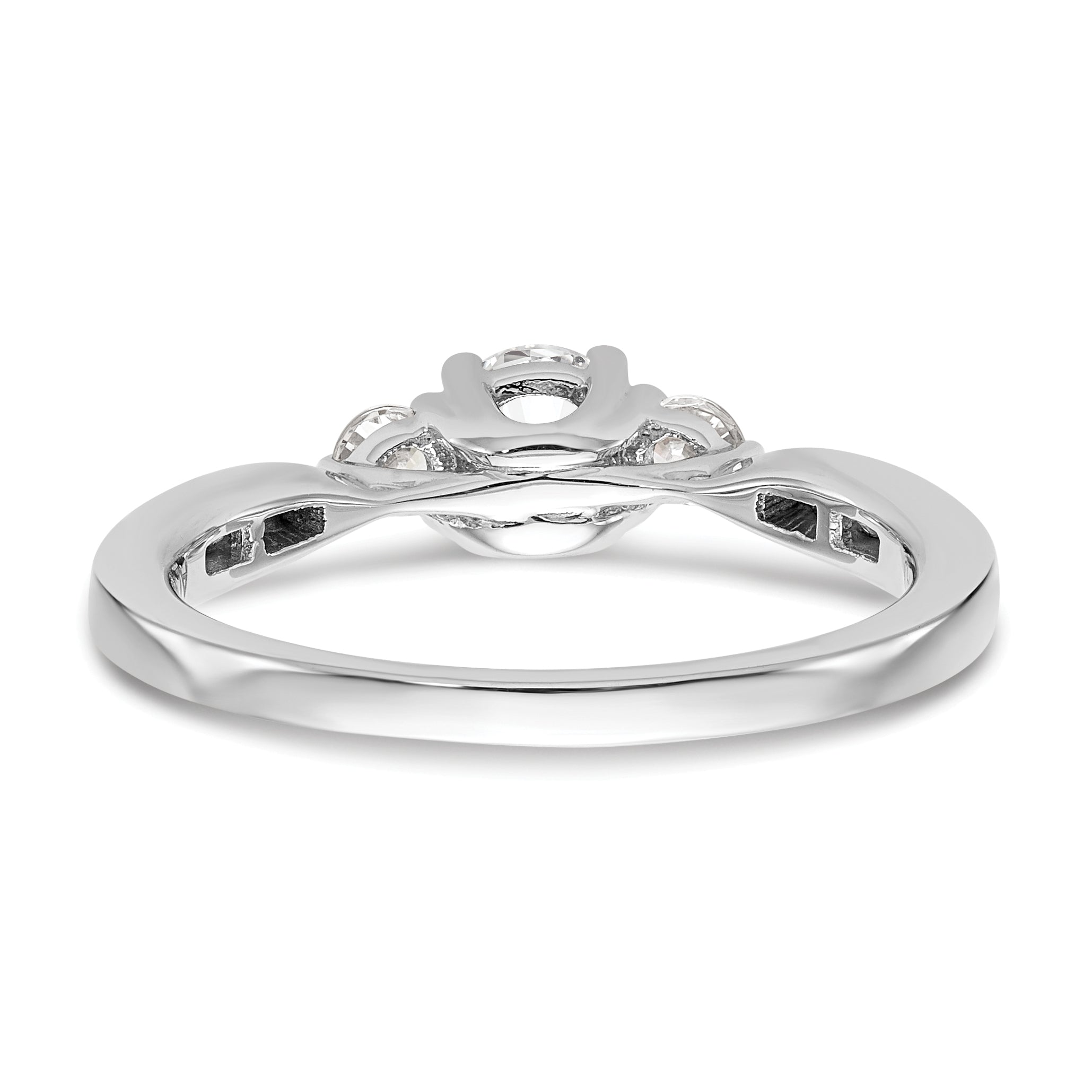 14k White Gold 5/8 carat Lab Grown Diamond VS/SI+ G+ Three Stone Complete Engagement Ring