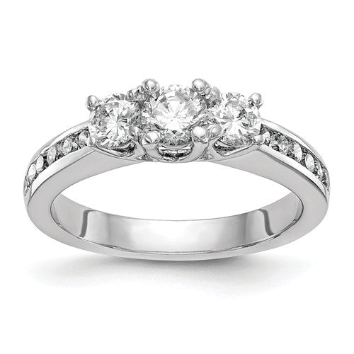 Three-Stone Lab-Grown Diamond Engagement Ring in 14K White Gold (5/8 ct. tw.), Size 7 - Sophia Jewelers Main image