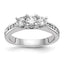 Three-Stone Lab-Grown Diamond Engagement Ring in 14K White Gold (5/8 ct. tw.), Size 7 - Sophia Jewelers