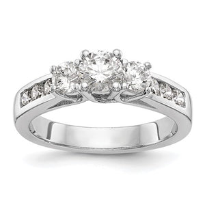 Round Lab-Grown Diamond Engagement Ring in 14K White Gold (1 1/2 ct. tw., VS/SI+ G+), Size 7 - Sophia Jewelers