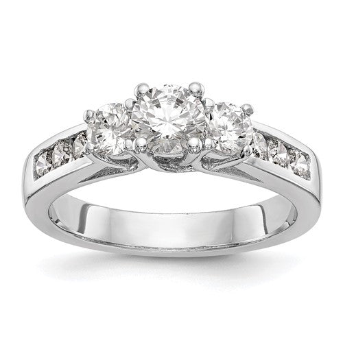 Round Lab-Grown Diamond Engagement Ring in 14K White Gold (1 1/2 ct. tw., VS/SI+ G+), Size 7 - Sophia Jewelers