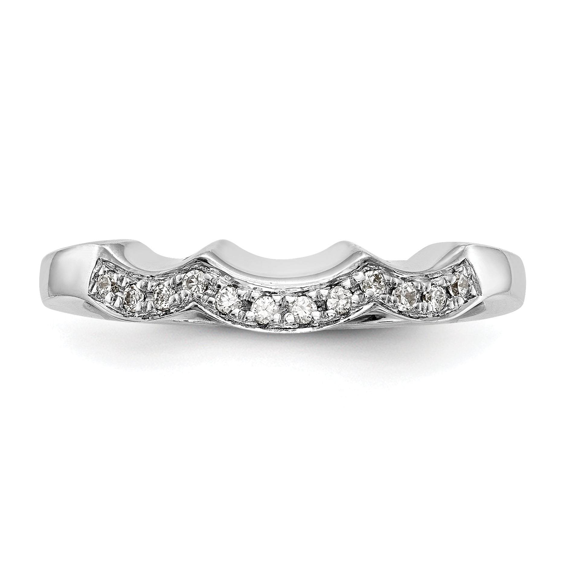 14k White Gold 1/8 carat Lab Grown Diamond VS/SI+ G+ Complete Wedding Band