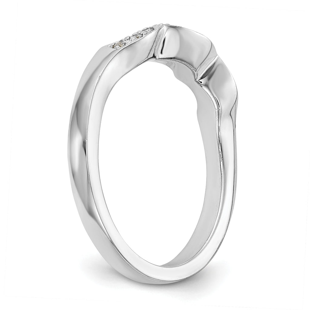 14k White Gold 1/8 carat Lab Grown Diamond VS/SI+ G+ Complete Wedding Band