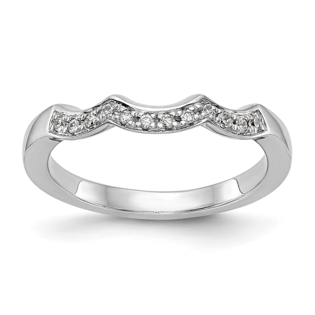14k White Gold 1/8 carat Lab Grown Diamond VS/SI+ G+ Complete Wedding Band