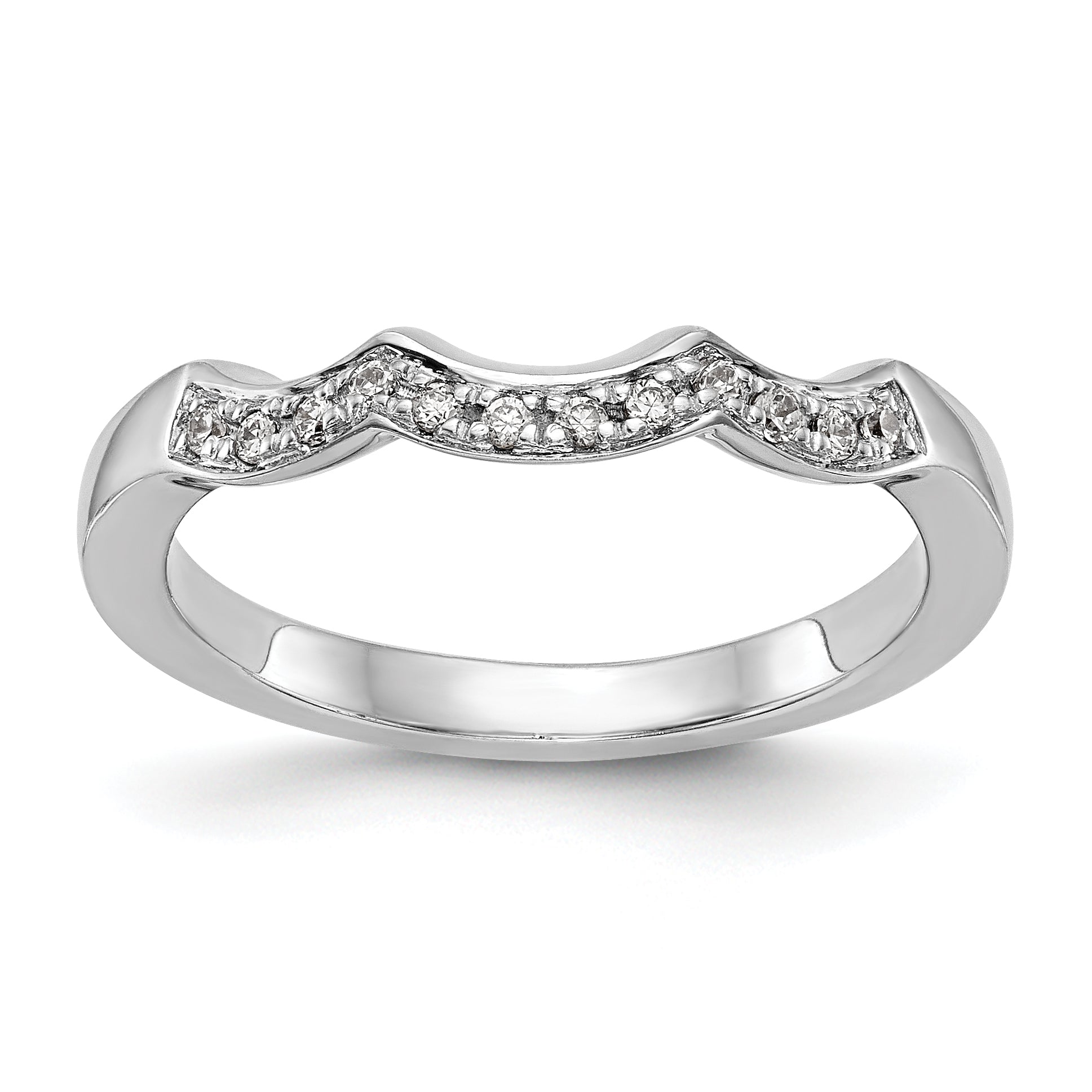 14k White Gold 1/8 carat Lab Grown Diamond VS/SI+ G+ Complete Wedding Band