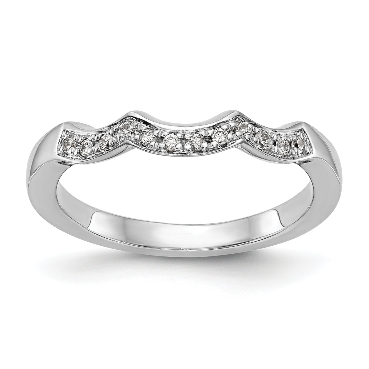 14k White Gold 1/8 carat Lab Grown Diamond VS/SI+ G+ Complete Wedding Band