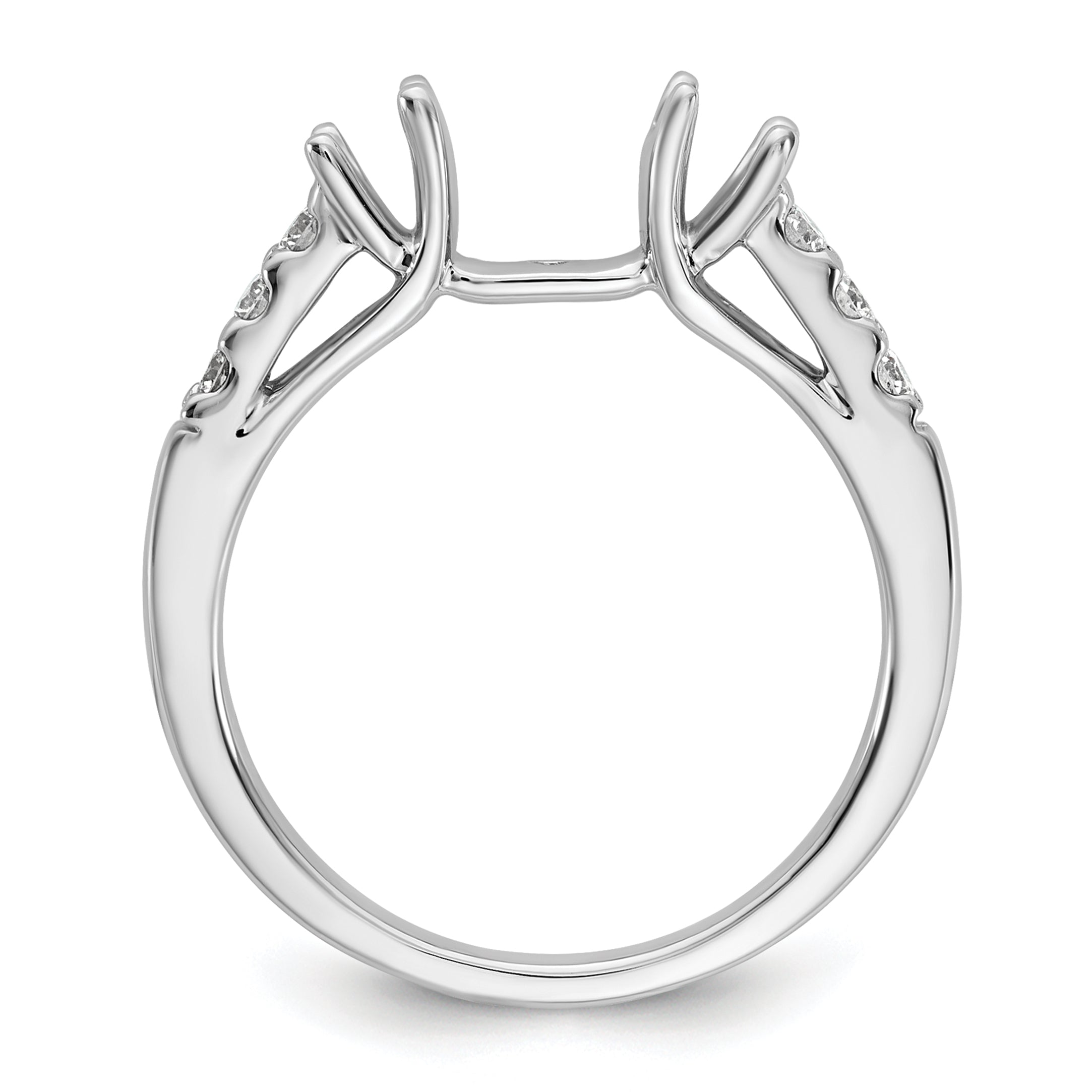 14k White Gold 1/5 carat Lab Grown Diamond VS/SI+ G+ Semi Mount Peg Set Engagement Ring Secondary image