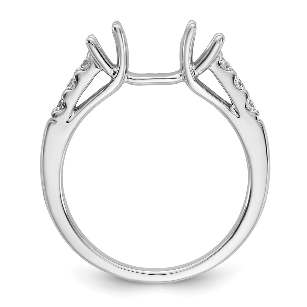 14k White Gold 1/5 carat Lab Grown Diamond VS/SI+ G+ Semi Mount Peg Set Engagement Ring