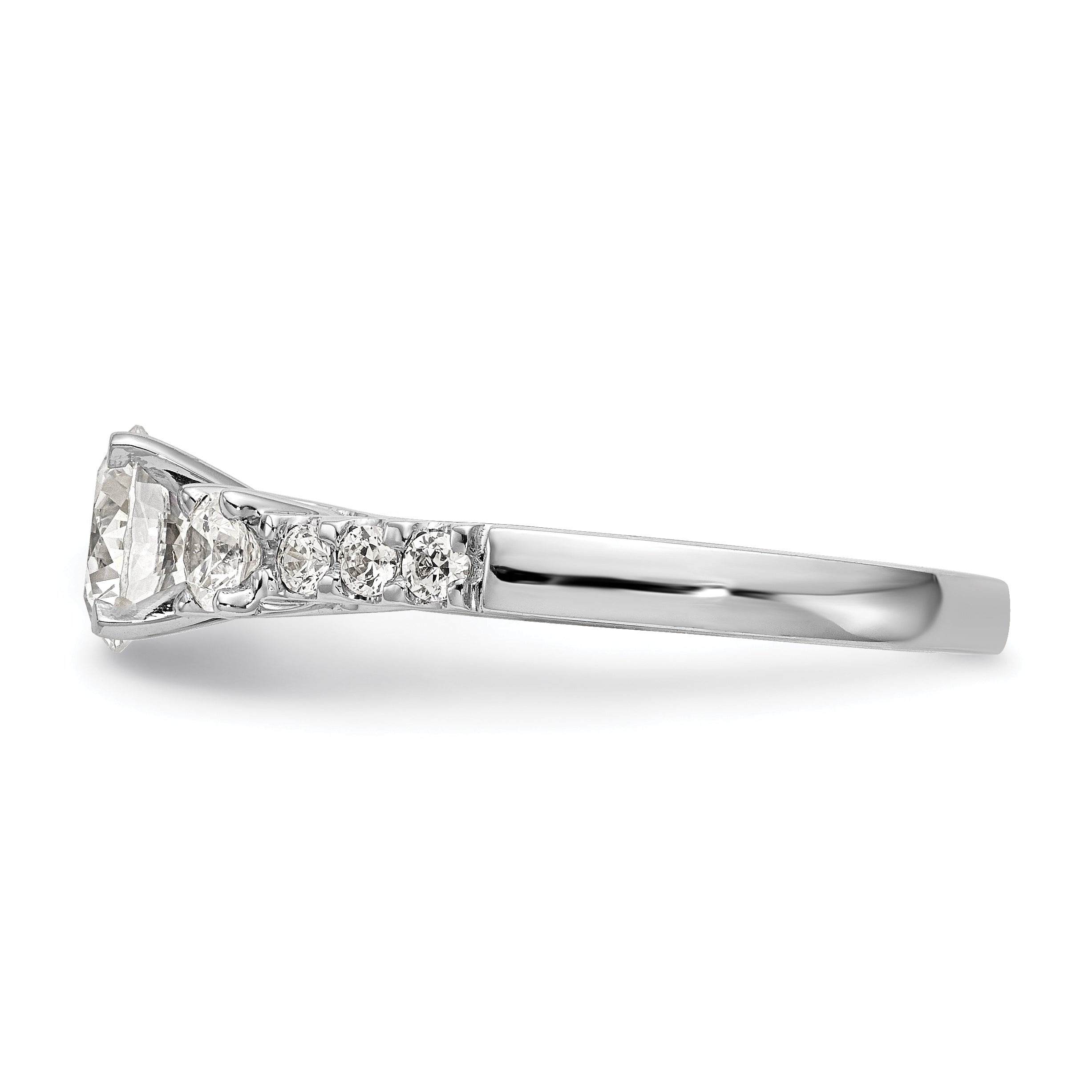 14k White Gold 1/5 carat Lab Grown Diamond VS/SI+ G+ Semi Mount Peg Set Engagement Ring