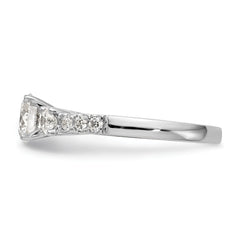14k White Gold 1/5 carat Lab Grown Diamond VS/SI+ G+ Semi Mount Peg Set Engagement Ring