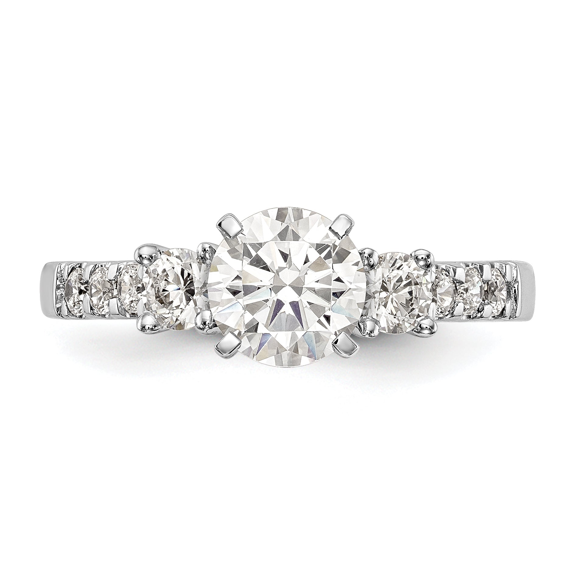 14k White Gold 1/5 carat Lab Grown Diamond VS/SI+ G+ Semi Mount Peg Set Engagement Ring