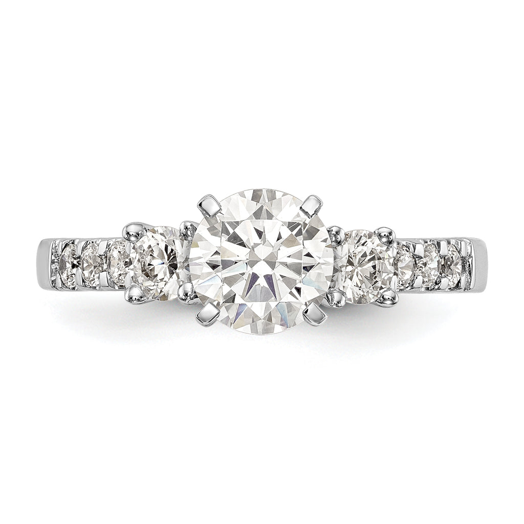 14k White Gold 1/5 carat Lab Grown Diamond VS/SI+ G+ Semi Mount Peg Set Engagement Ring