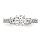 14k White Gold 1/5 carat Lab Grown Diamond VS/SI+ G+ Semi Mount Peg Set Engagement Ring