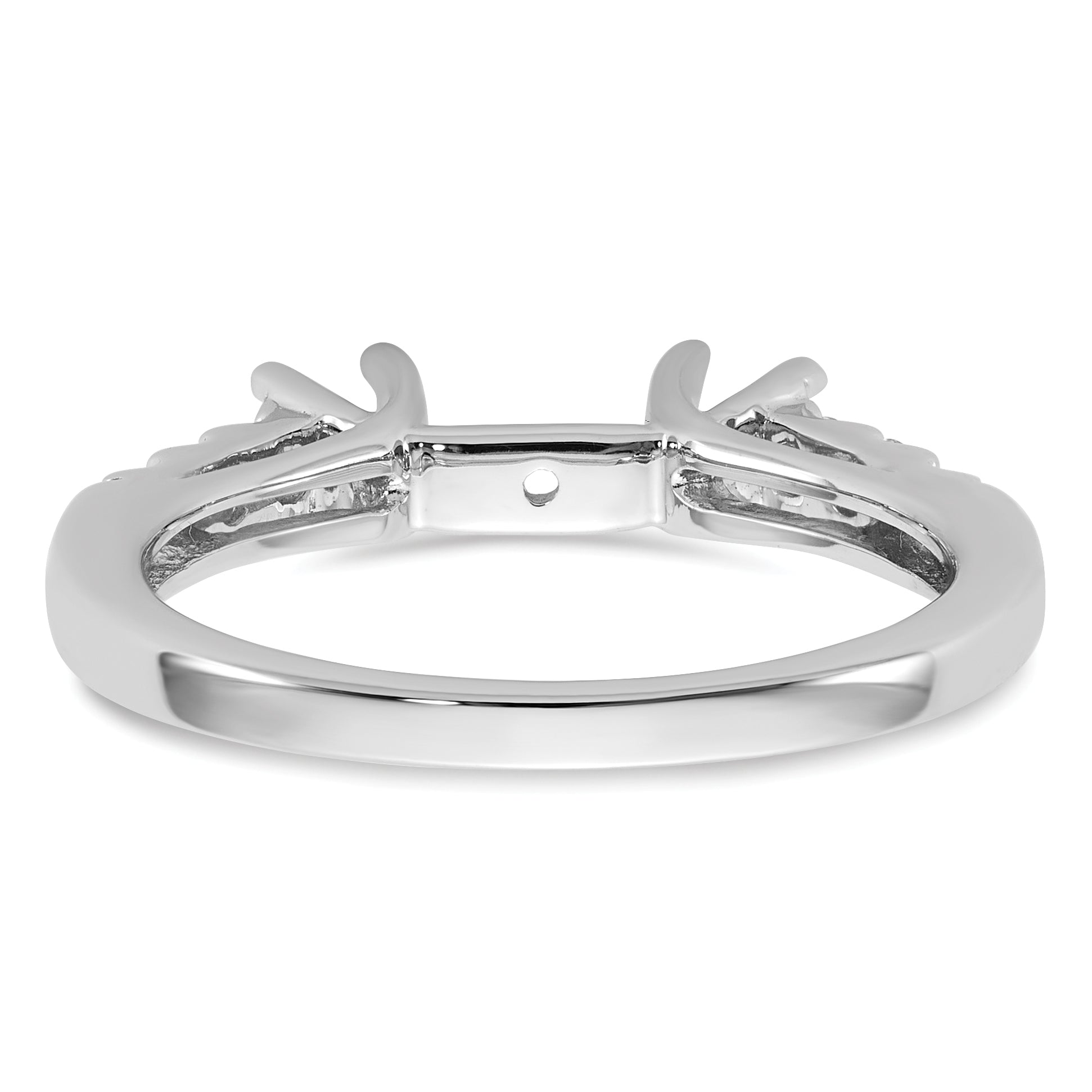 14k White Gold 1/5 carat Lab Grown Diamond VS/SI+ G+ Semi Mount Peg Set Engagement Ring