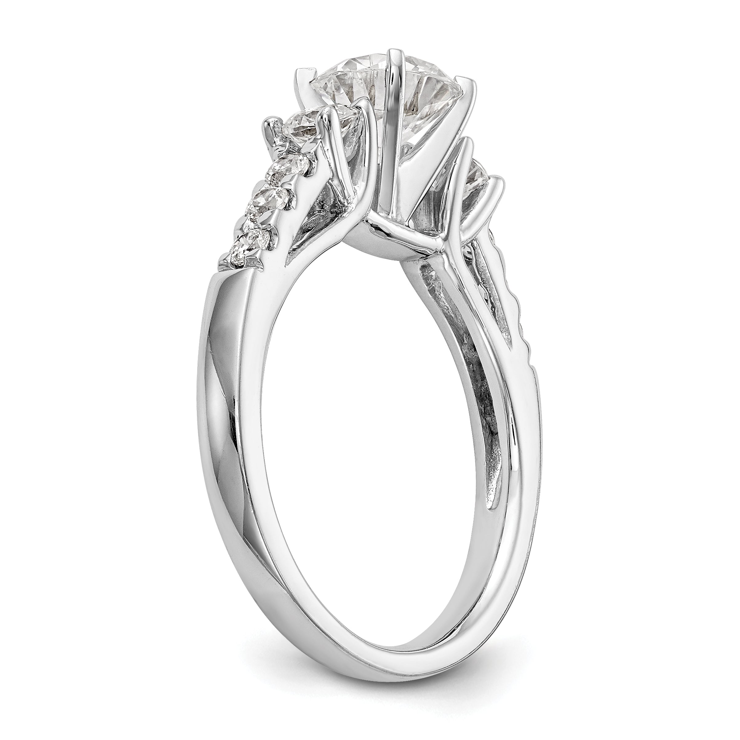 14k White Gold 1/5 carat Lab Grown Diamond VS/SI+ G+ Semi Mount Peg Set Engagement Ring
