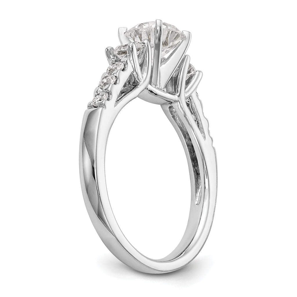 14k White Gold 1/5 carat Lab Grown Diamond VS/SI+ G+ Semi Mount Peg Set Engagement Ring